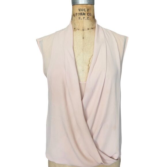BCBGMAXAZRIA Blush Draped Sleeveless Blouse Size S - Picture 1 of 6